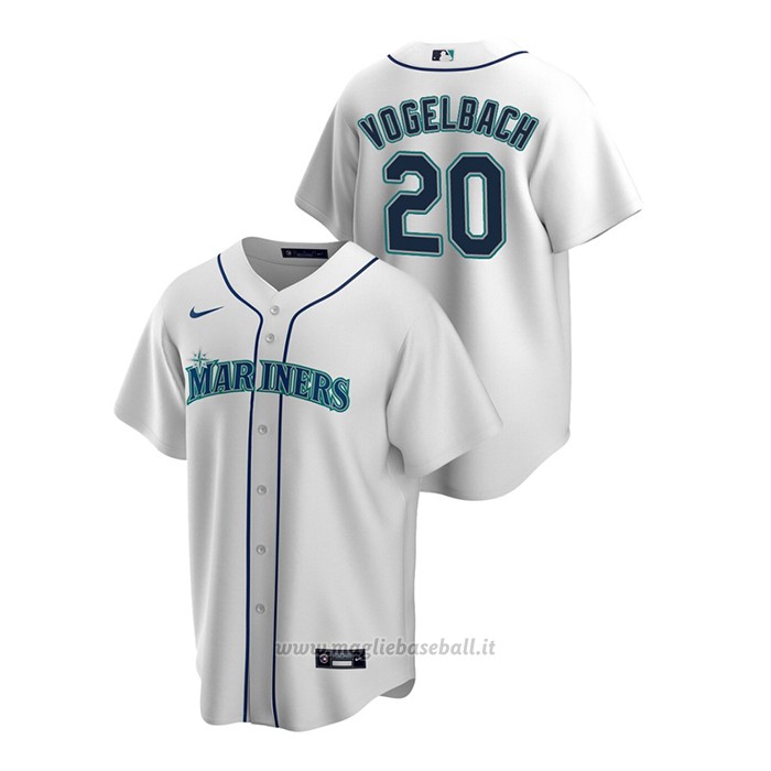 Maglia Baseball Uomo Seattle Mariners Daniel Vogelbach Replica Primera Bianco
